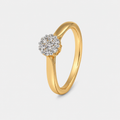 14K Gold Flower Diamond Ring, Cluster Engagement Ring, Delicate Solitaire Promise Ring, Dainty Floral Wedding Band, Anniversary Gift her