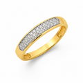 18K Gold Pave Diamond Band, Flush Set Wedding Ring for Her, Dainty Diamond Stacking Band, Classic Eternity Ring, Anniversary Gift for Wife