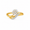 14K Gold Flower Diamond Ring, Cluster Diamond Engagement Ring, Delicate Bypass Floral Ring for Women, Unique Anniversary Gift, Promise Ring