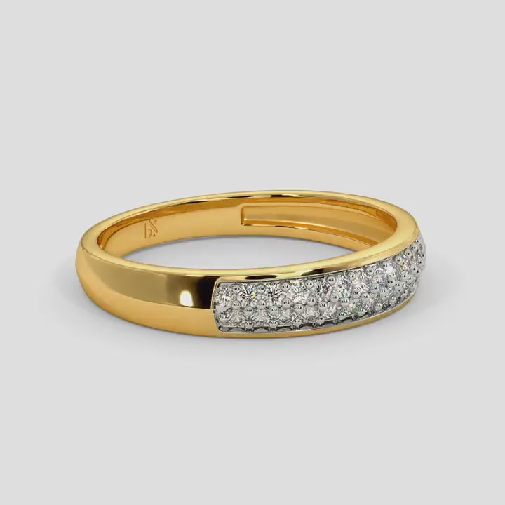 18K Gold Pave Diamond Band, Flush Set Wedding Ring for Her, Dainty Diamond Stacking Band, Classic Eternity Ring, Anniversary Gift for Wife